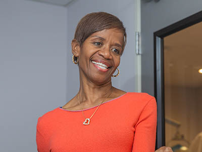 Patient of Glendale Gentle Dentistry in Glendale, AZ smiles